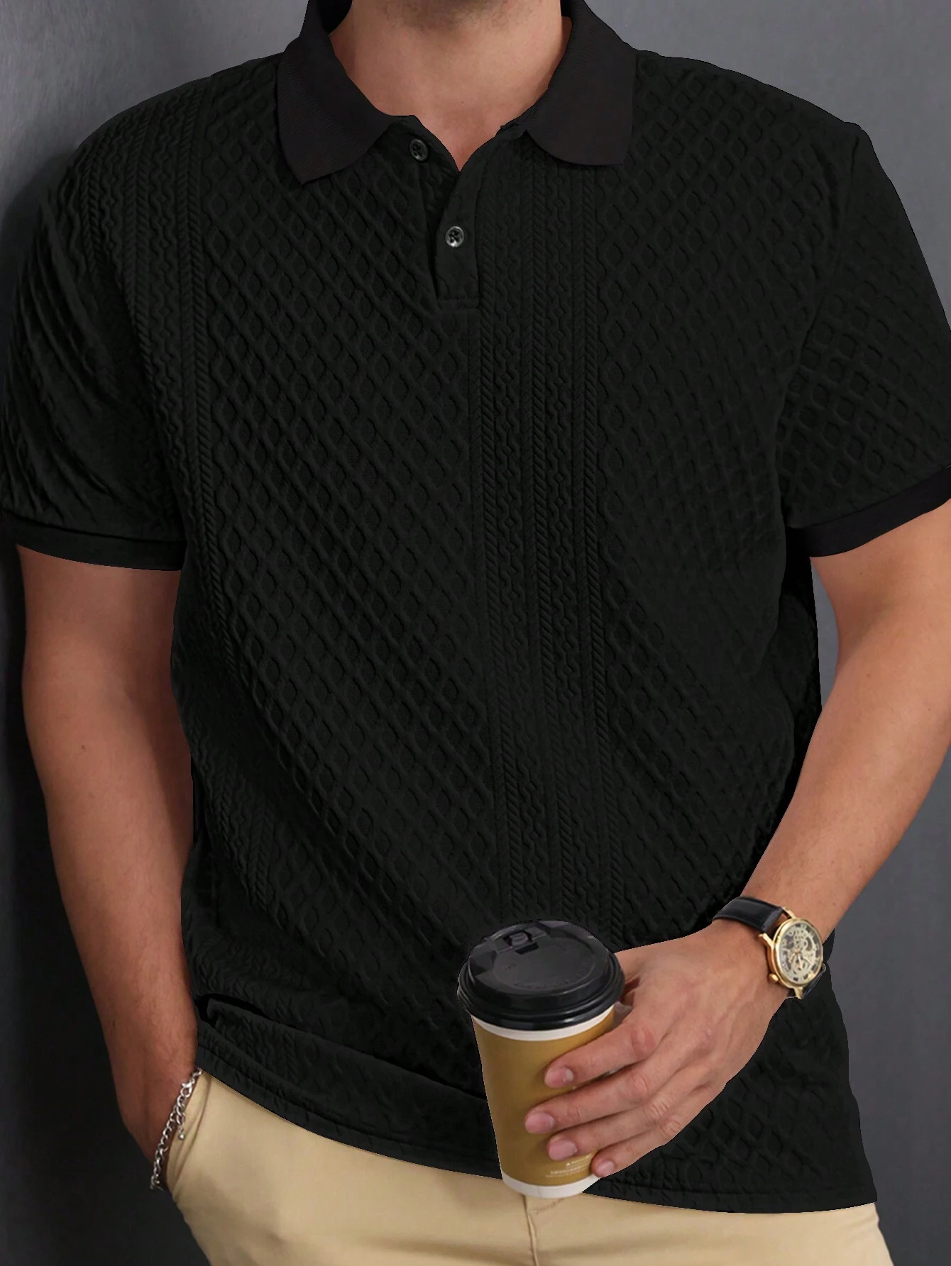 Kit com 4 Camisas Polo Texturizadas!