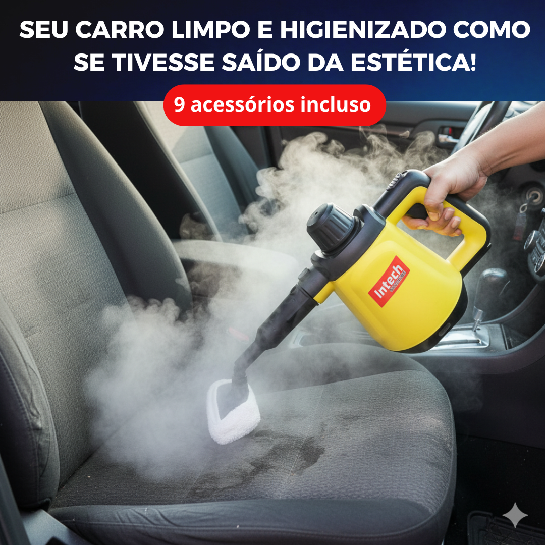 Limpador à Vapor + 9 acessórios + Frete Grátis