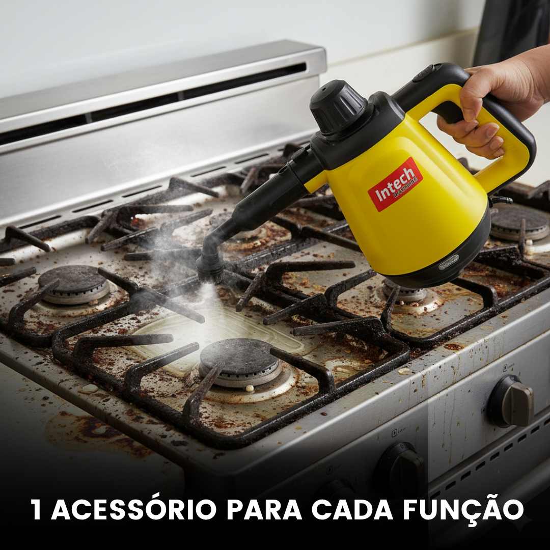 Limpador à Vapor + 9 acessórios + Frete Grátis