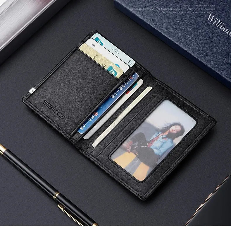 Carteira Porta-cartões em Couro Marrom