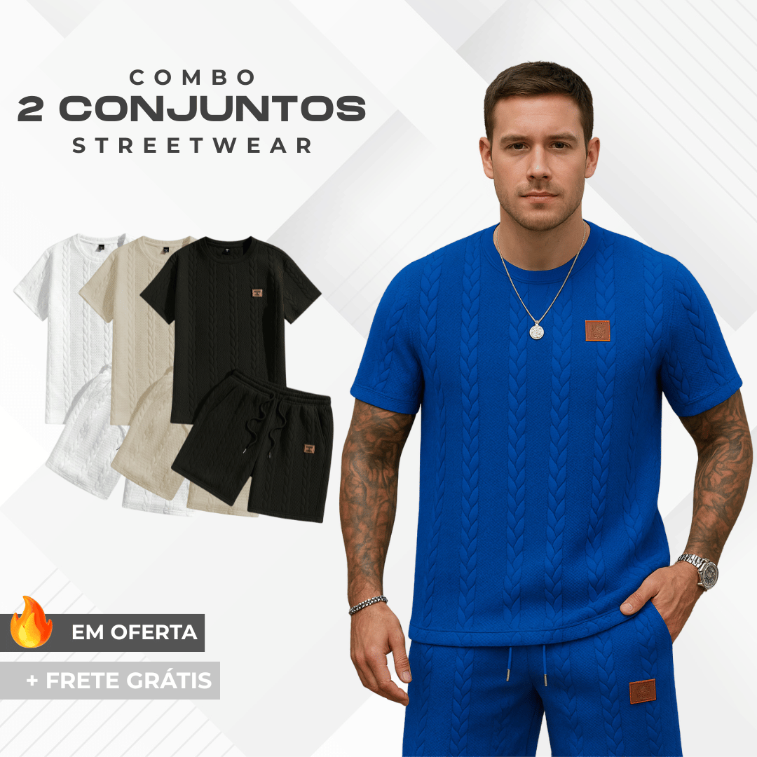 KIT 2 Conjuntos Streetwear |Camisa+Bermuda|!