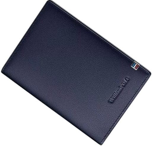 Carteira Porta-cartões em Couro Azul