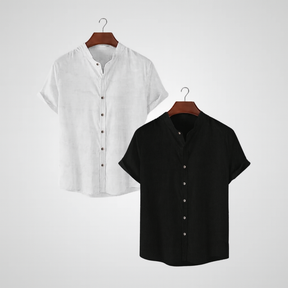 |Kit 2| Camisas Gola Padre em Tecido Premium Anti Amasso.