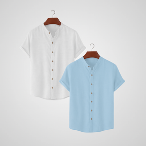 |Kit 2| Camisas Gola Padre em Tecido Premium Anti Amasso.