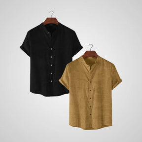 |Kit 2| Camisas Gola Padre em Tecido Premium Anti Amasso.