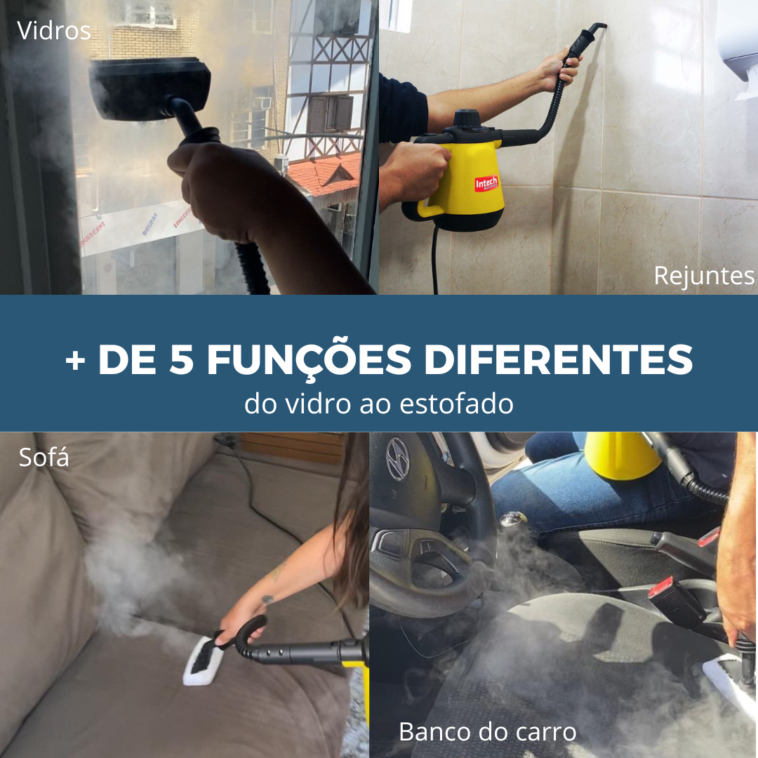 Limpador à Vapor + 9 acessórios + Frete Grátis