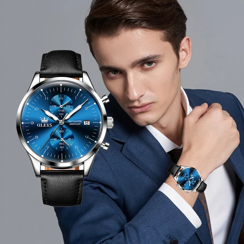 Relógio  Cronox Classic Azul - Olevs