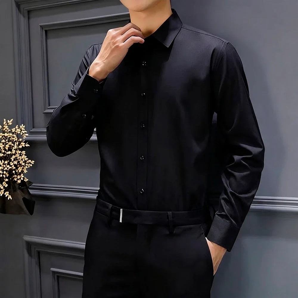 [Leve 5 Pague 3] Camisa Masculina Luxer em Seda Gelo e Manga Longa [Estilo Absoluto]!