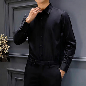 [Leve 5 Pague 3] Camisa Masculina Luxer em Seda Gelo e Manga Longa [Estilo Absoluto]!