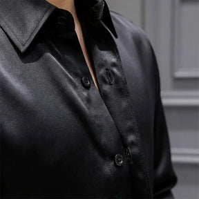 [Leve 5 Pague 3] Camisa Masculina Luxer em Seda Gelo e Manga Longa [Estilo Absoluto]!